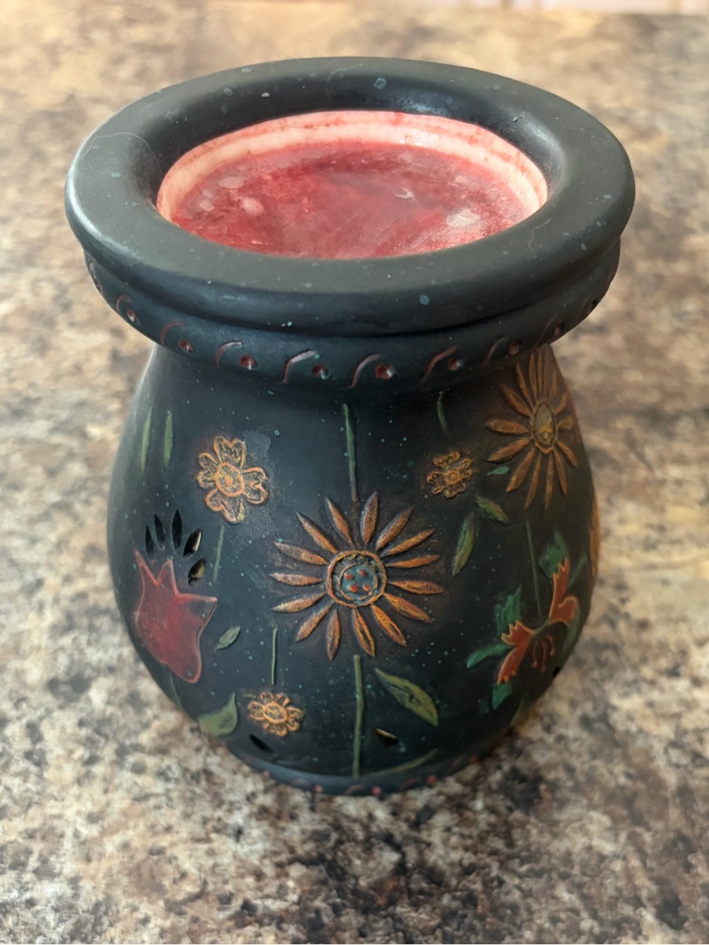 Lang Primitives Black Floral Wax Warmer
